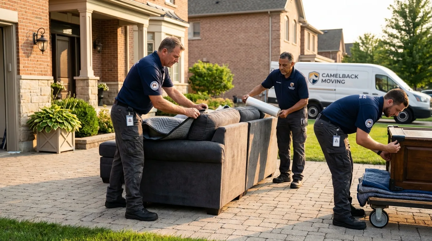 Large estate moving crew wrapping furniture in Union, MO